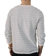 Pull Blanc/Marine Homme Freeman Porter Pharell vue 2