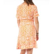 Robe Orange Femme Only Marlie Wrap vue 2