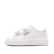 Baskets Blanches Fille Puma Smash 3.0 Holo pas cher