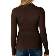 Pull Marron Femme JDY Highneck vue 2