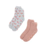X2 Paires de Chaussettes Antidérapantes Gris/Rose Femme Casa Socks GC4