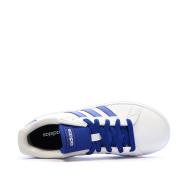 Baskets Blanc/Bleu Garçon Junior Adidas Grand Court 2.0 vue 4