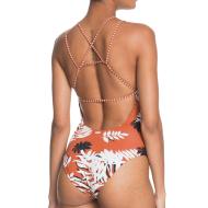 Maillot de bain 1 pièce Marron/Rayures Femme Roxy Honey vue 3