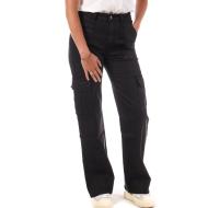 Pantalon Cargo Noir Femme My Tinas Cargo Wide Leg pas cher
