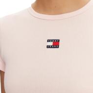 T-Shirt Rose Femme Tommy Hilfiger Badge vue 2
