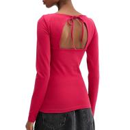 T-shirt Rose Foncé Femme Tommy Hilfiger Tjw Slim S Flag vue 2