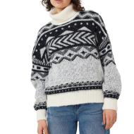 Pull Blanc/Noir Femme Noisy May Roll Neck