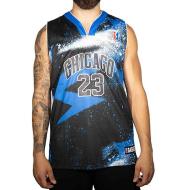 Chicago Maillot de basket Noir/Bleu Homme Sport Zone pas cher
