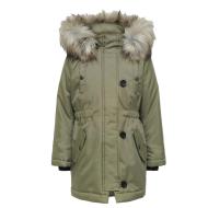 Parka Kaki Fille Kids ONLY Kogiris Parka pas cher