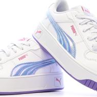 Zapatillas blancas/moradas para niña Puma Carina Street Bouncy ver 7