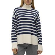 Pull Blanc/Marine Femme Vero Moda Fantastic Rollneck