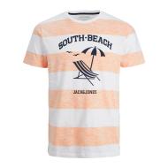 T-shirt Blanc/Corail Garçon Jack & Jones Summer