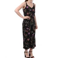 Combinaison Noir/Fleurs Rose Femme Vero Moda 7/8 pas cher