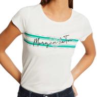 T-shirt Blanc/Vert Femme Morgan Dtoi