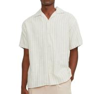 Chemisette Rayures Blanc/Beige Homme Jack & Jones Cabana pas cher