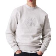 Sweat Gris Homme Calvin Klein Jeans Chenille Monologo