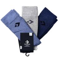 X3 Paires de Chaussettes Bleu/Gris Homme Converse Basic Crew vue 2