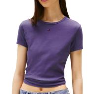 T-shirt Violet Femme Tommy Hilfiger Slim pas cher