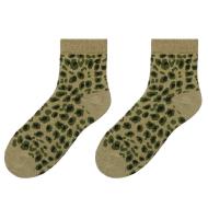 Socken Gold/Grün für Damen Stella Green Leopard
