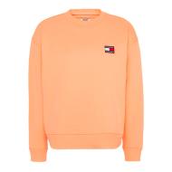 Sweat Orange Femme Tommy Jeans Badge pas cher