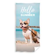 Serviette de bain Bleu Chien 70x140cm pas cher