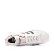 Baskets Blanches/Rouge Homme Adidas Grand Court Base 2.0 vue 4