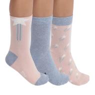 3x Paires de Chaussettes Rose/Bleu Fille Dim D0DG8 pas cher