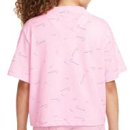 T-Shirt Rose/Blanc Fille Nike Boxy vue 2
