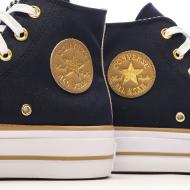 Baskets Noires Femme Converse All Star Lift Platform Herringbone vue 7