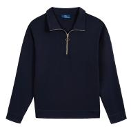 Damen-Sweatshirt mit 1/4-Reißverschluss, marineblau, TBS Craie günstig