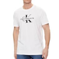 T-shirt Blanc/Noir Homme Calvin Klein Jeans Disrupted