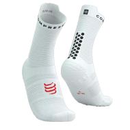 x1 Paires Chaussettes Blanc/Noir/Rouge Mixte Compressport Pro Racing Socks V4.0 pas cher