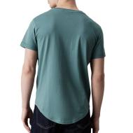 T-shirt Vert Homme Calvin Klein Jeans Badge Turn Up vue 2