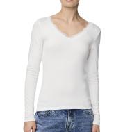T-Shirt Blanc Femme Pieces Pcbarbera