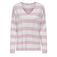 Pull Rose à Rayures Femme Only Chianti