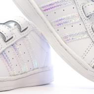 Basket Blanches Fille Adidas SUPERSTAR CF I vue 7