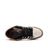 Baskets Noires/Blanc/Gris Garçon Nike Air Jordan 1 vue 4