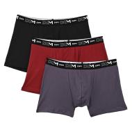 X3 Boxershorts Schwarz/Rot/Lila für Herren, Dim, Baumwolle mit Stretch