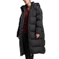 Doudoune Noir Femme Superdry Longline Hooded pas cher