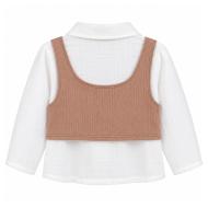 Blouse Blanc/Beige Bébé Fille P'tit Mome Pauline vue 2