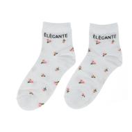 Stella Green Elegant Women’s Grey Floral Socks