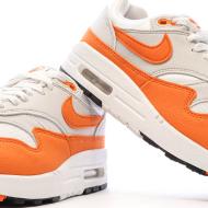 Baskets Blanches/Orange Femme Nike Air Max 1 vue 7