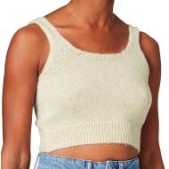 Top en maille Écru Femme Pieces Felipa pas cher