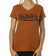 T-shirt Orange Femme Von Dutch Slub pas cher
