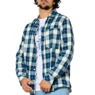 Men's Blue Checkered Shirt Kaporal KIRK affordable