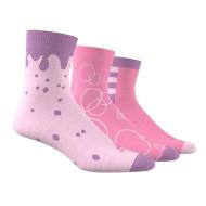 X3 Paires de Chaussettes Rose Fille Adidas Kids Grf pas cher