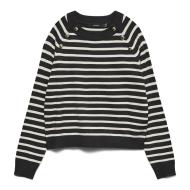 Pull à Rayures Noir/Blanc Femme Vero Moda Happy Button