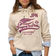 Sweat Beige Femme Superdry High Flyers Hood pas cher