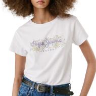 T-shirt Blanc Femme Pepe jeans Ava pas cher