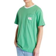 T-shirt Vert Homme Tommy Hilfiger Label Ringe pas cher
